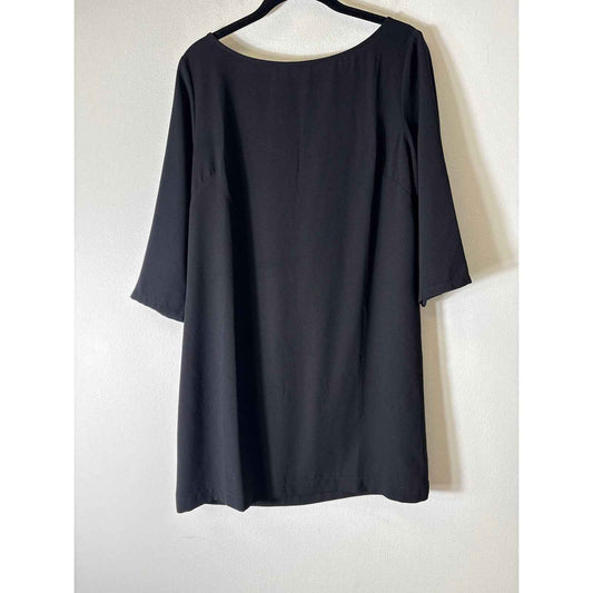 Leith Black 3/4 Sleeve Open Back Mini Dress Sz M