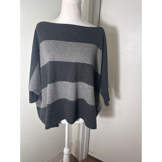 Vince Gray Stripe Boatneck Oversize Sweater Sz XS/S