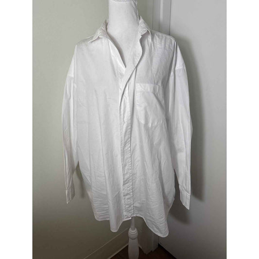 Frank & Eileen White Long Sleeve Cotton Button Up Sz S