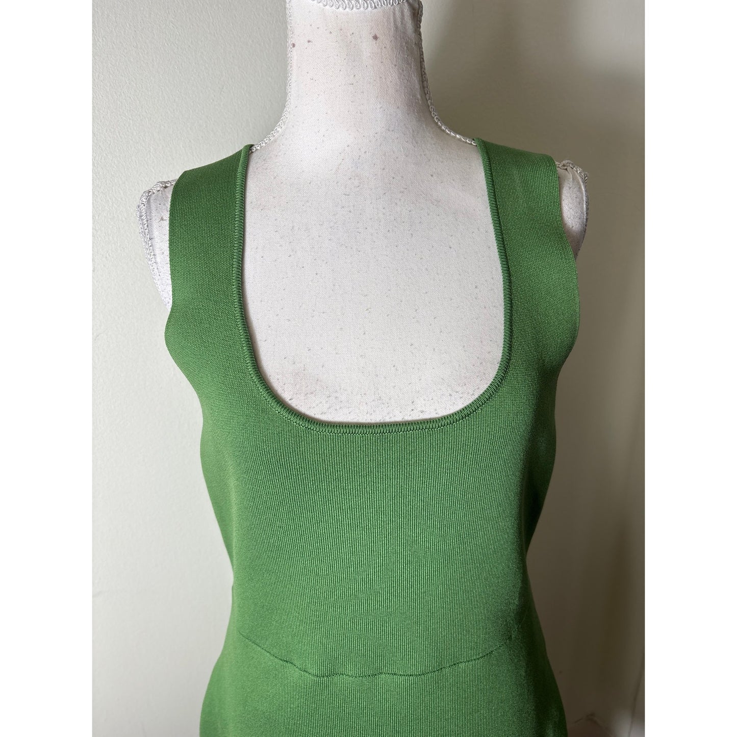 NWOT Zara Green Mixed Media Sleeveless Maxi Dress Sz L