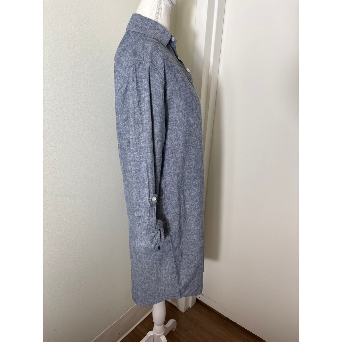 Emily Phillips Nashville Blue Long Sleeve Knee Length Shirt Dress Sz 3