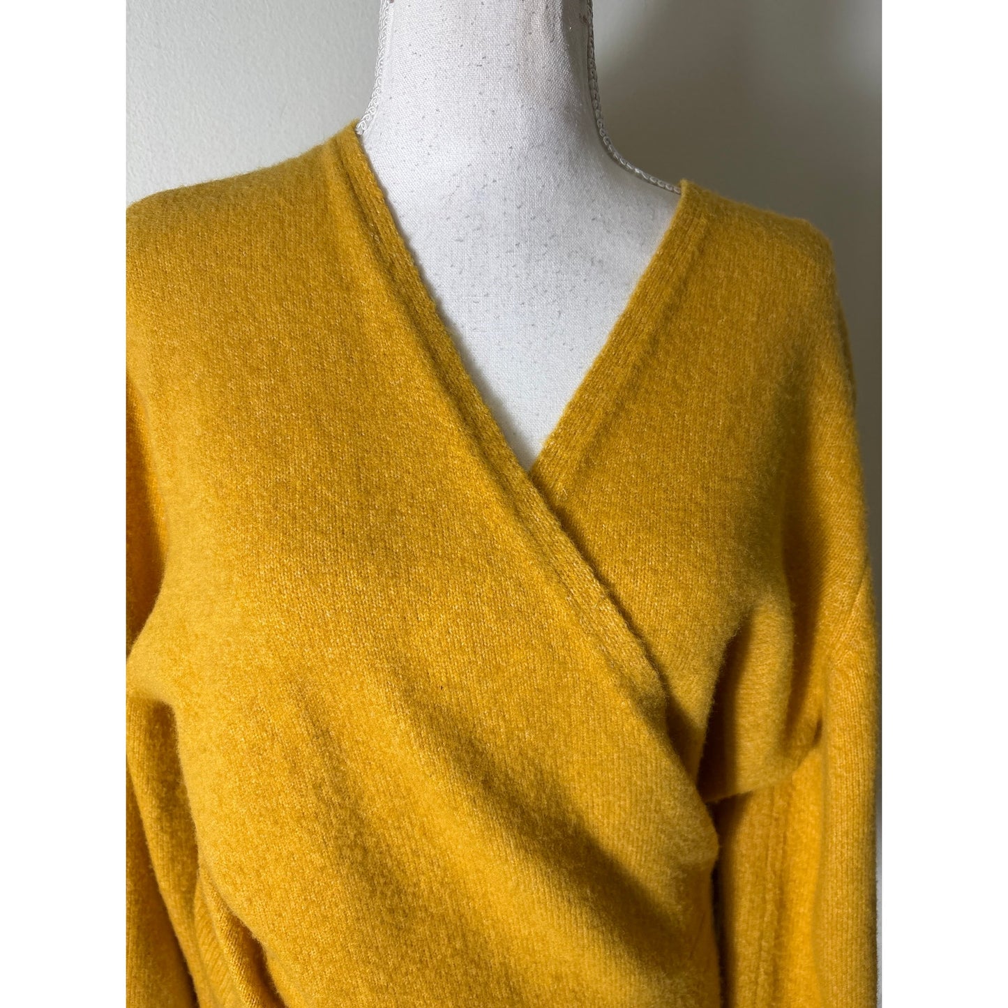 Los Angeles & Other Stories Mustard Yellow Long Sleeve Wrap Sweater Sz L