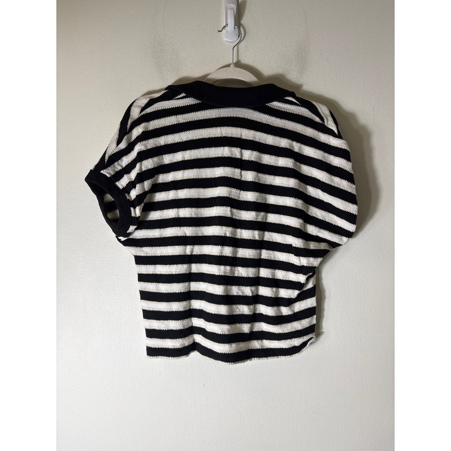 Madewell Black and White Sstripe Short Sleeve Top Sz XS