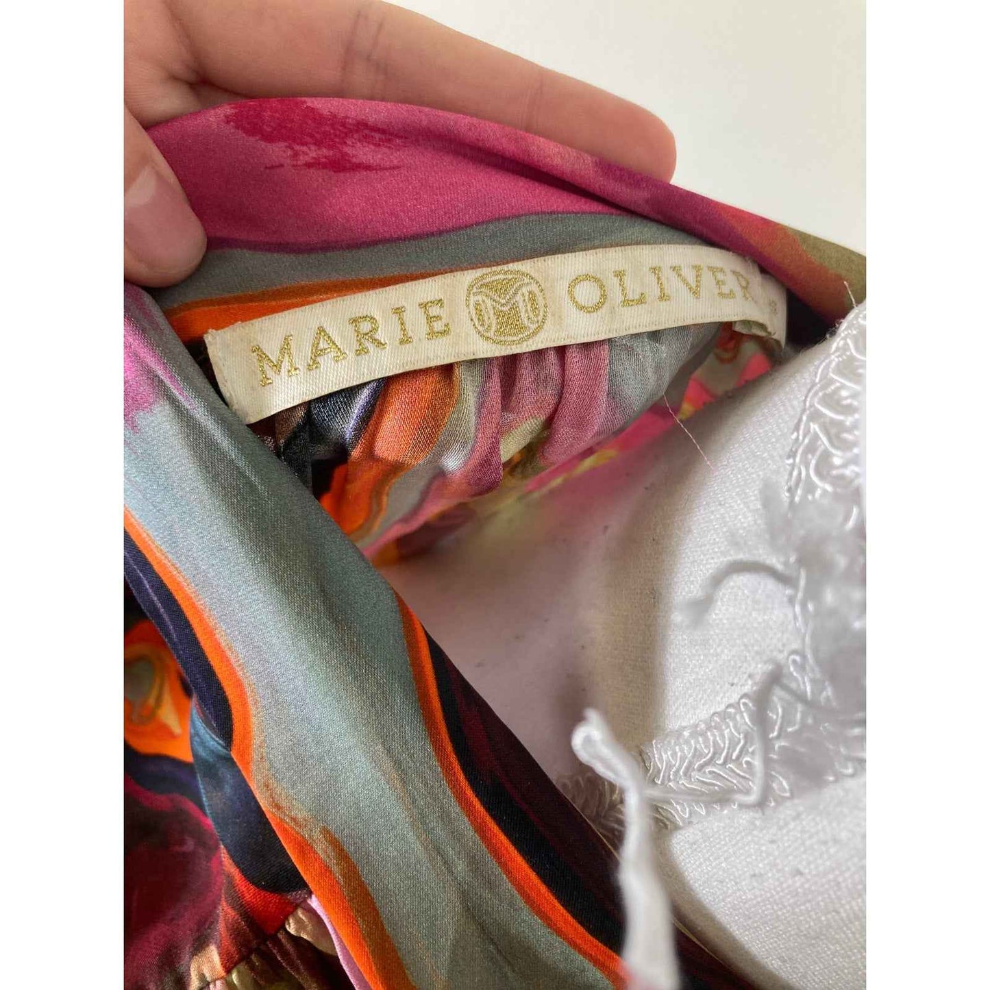 Marie Oliver Multicolor Water Color Long Sleeve Button Up Shirt Sz S