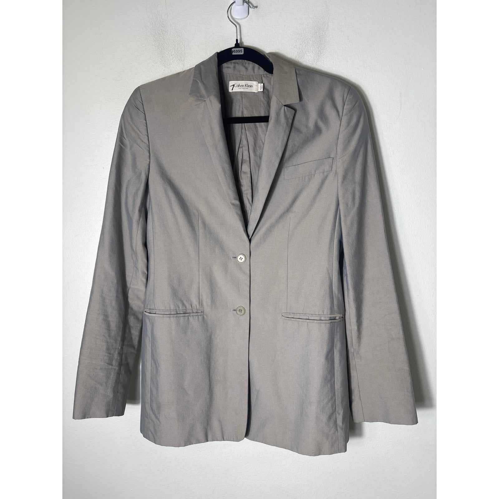 Calvin Klein Collection Gray Long Sleeve Blazer/Jacket Sz 6