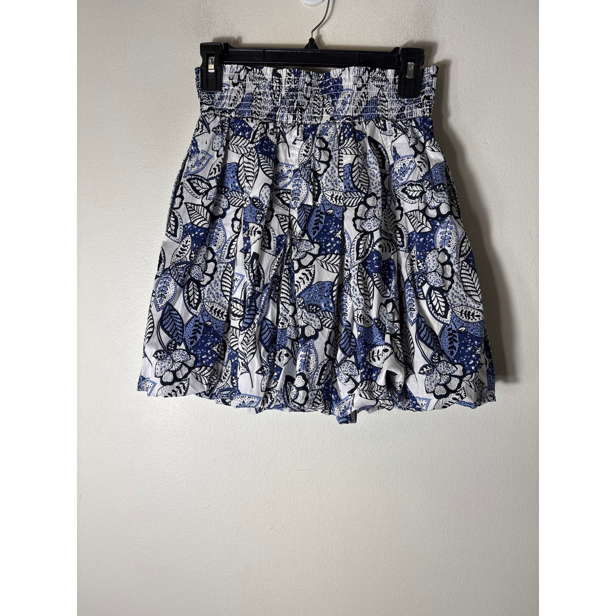 Buru Blue Leaf Mini Bubble Skirt Sz M