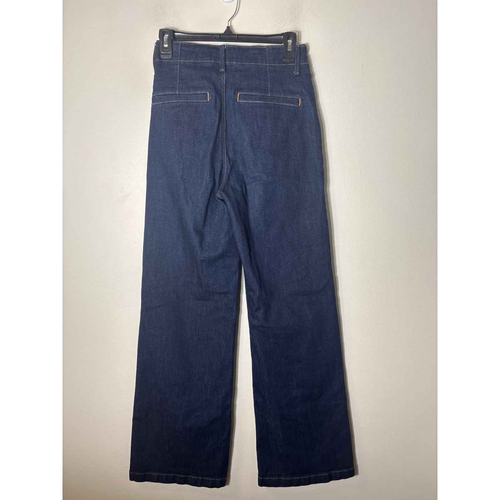 Ann Taylor Dark Wash Wide Leg Blue Jeans Sz 0