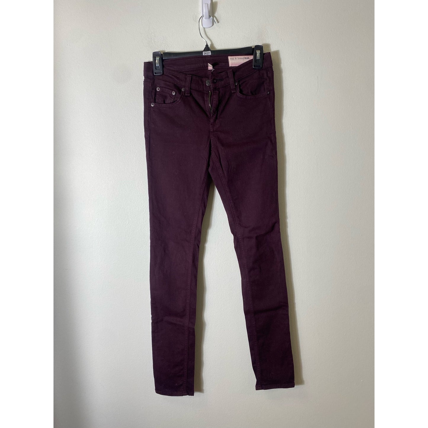 Rag & Bone Maroon Skinny Jean Sz 25