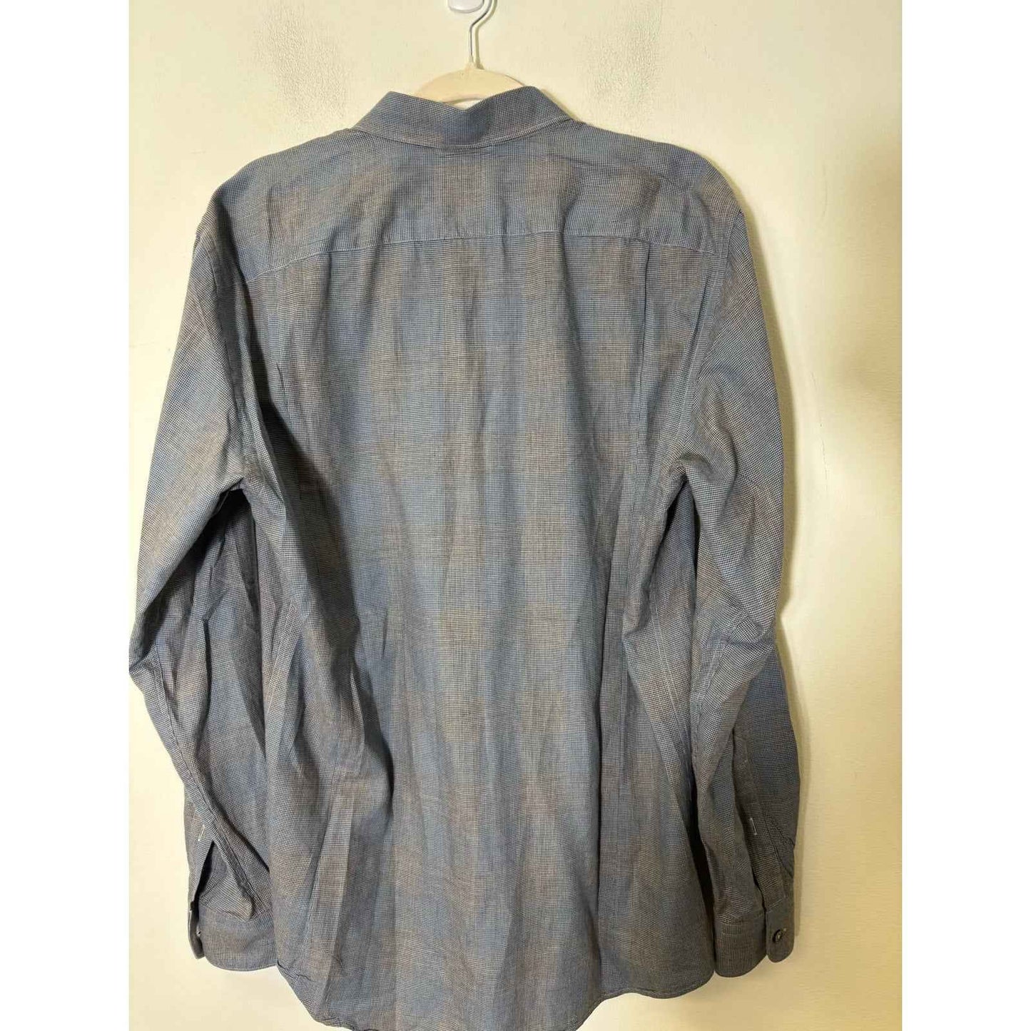 Men's Ermenegildo Zegna Bluish Gray Soft Cotton  Button Down Shirt Sz L