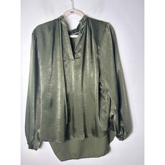 Astorio Born Green Long Sleeve Blouse Sz XL