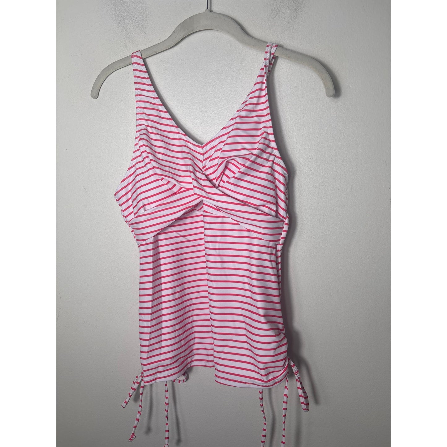 NWT Beachsissi Hot Pink and White Stripe Tankini Skirt sz M
