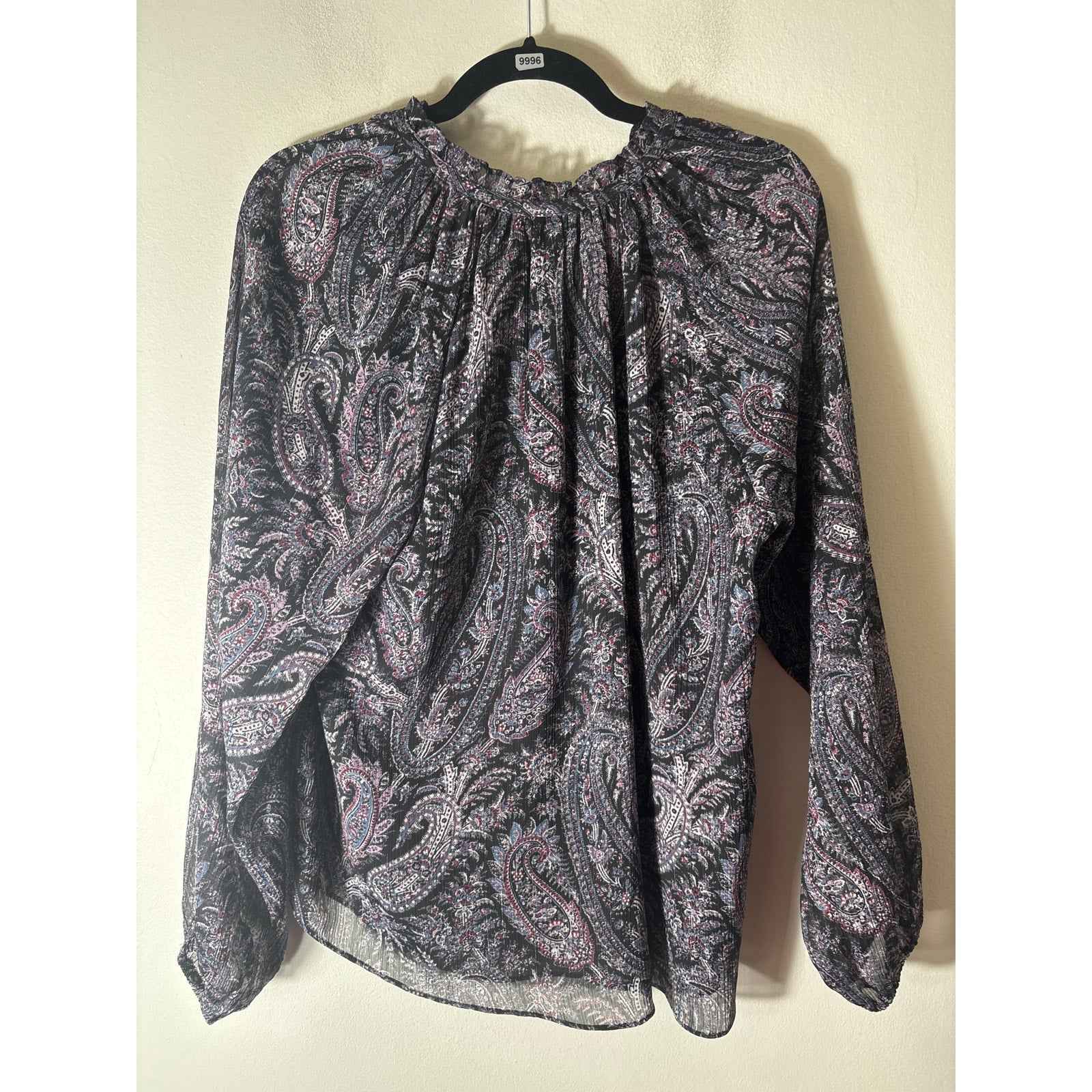 NWT Little Moon Dark Multicolor Paisley Long Sleeve Shirt Sz S