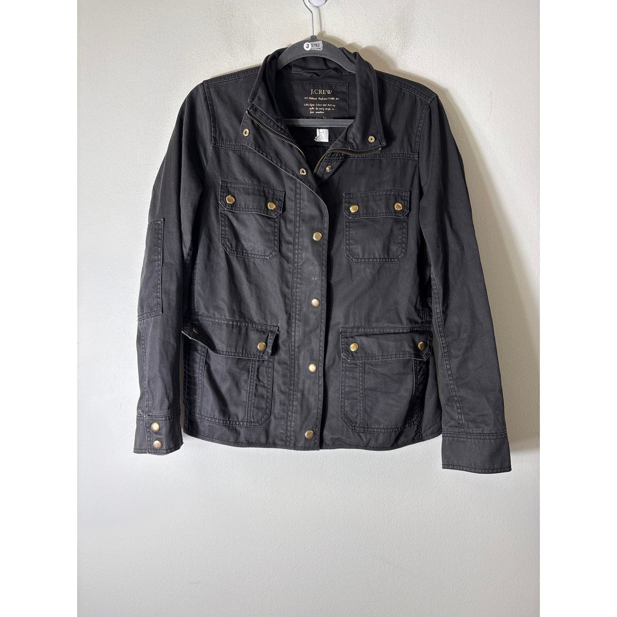 J. Crew Black Relaxed Boyfriend Field Jacket Sz M