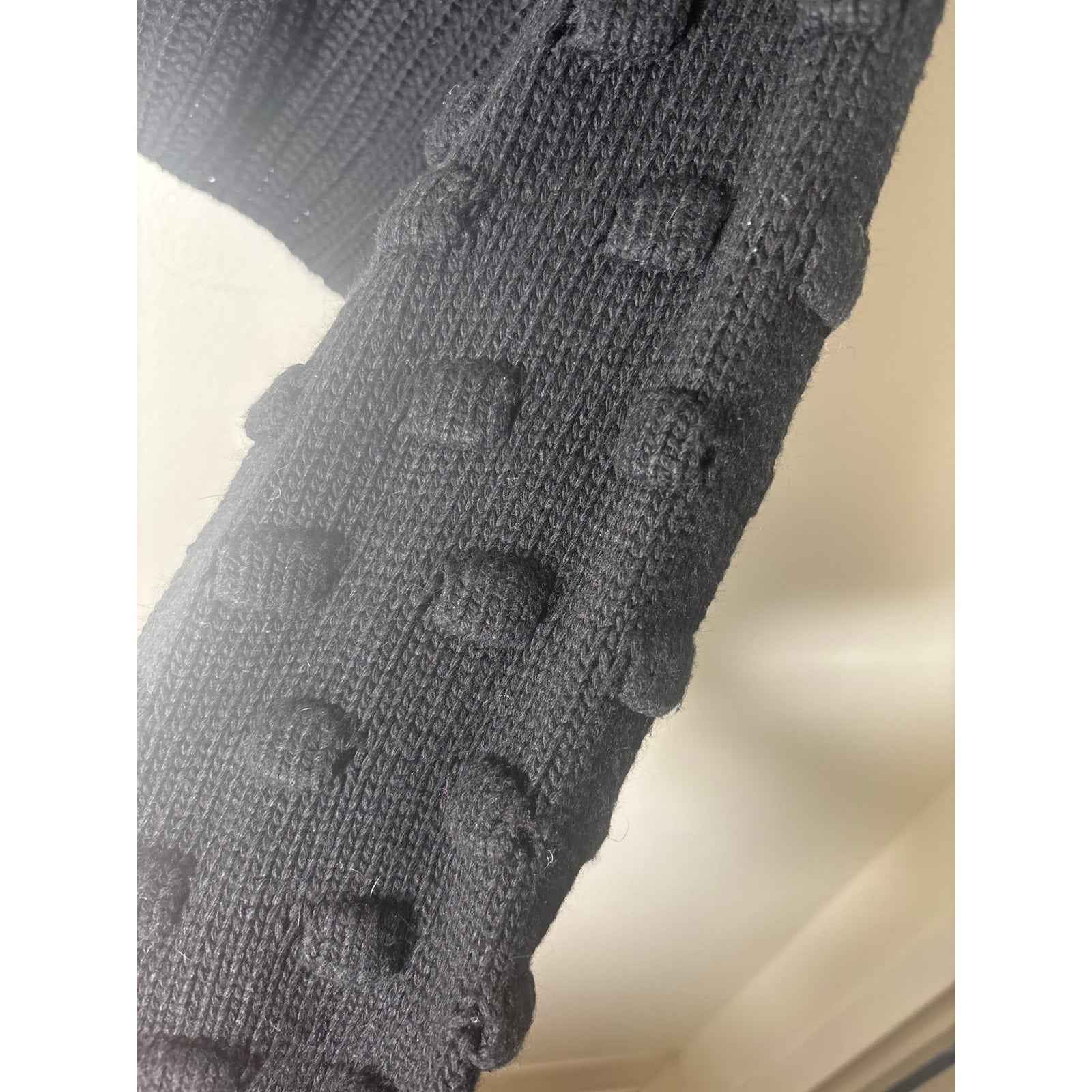 En Creme Black Long Sleeve Cropped Knit Sweater Sz L