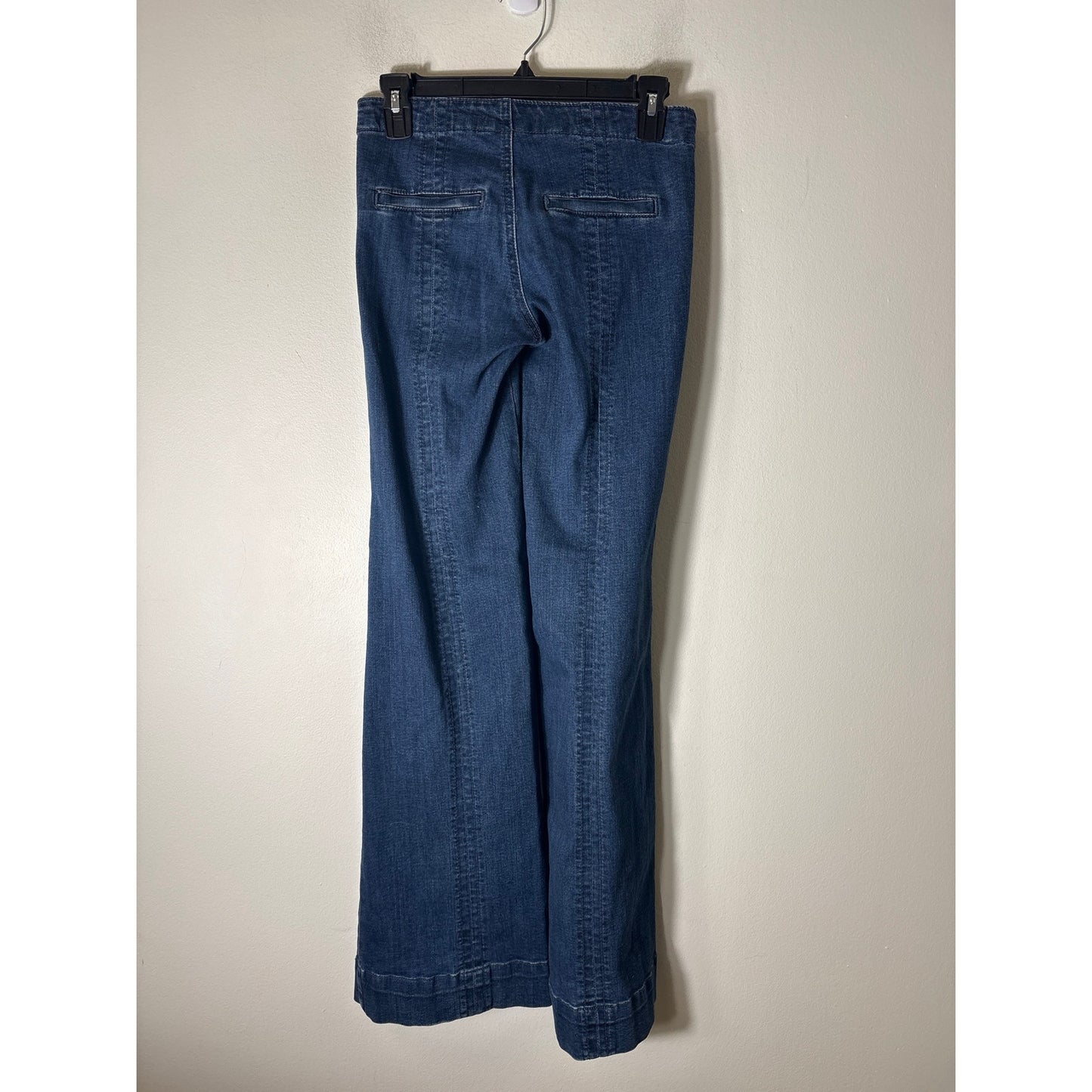 Free People Dark Wash Low Rise Flare Leg Jeans