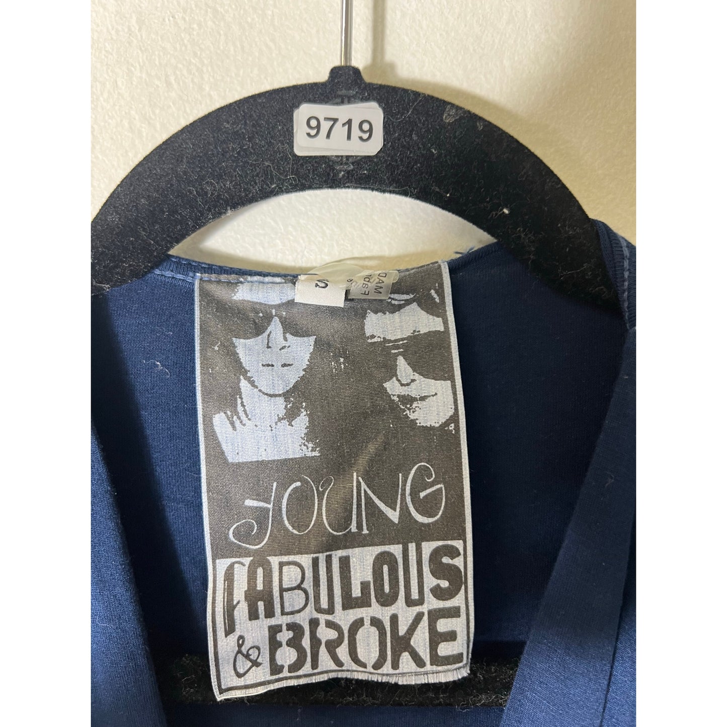 Young Fabulous and Broke Navy Blue Long Sleeve Shorts Jumpsuit Sz S