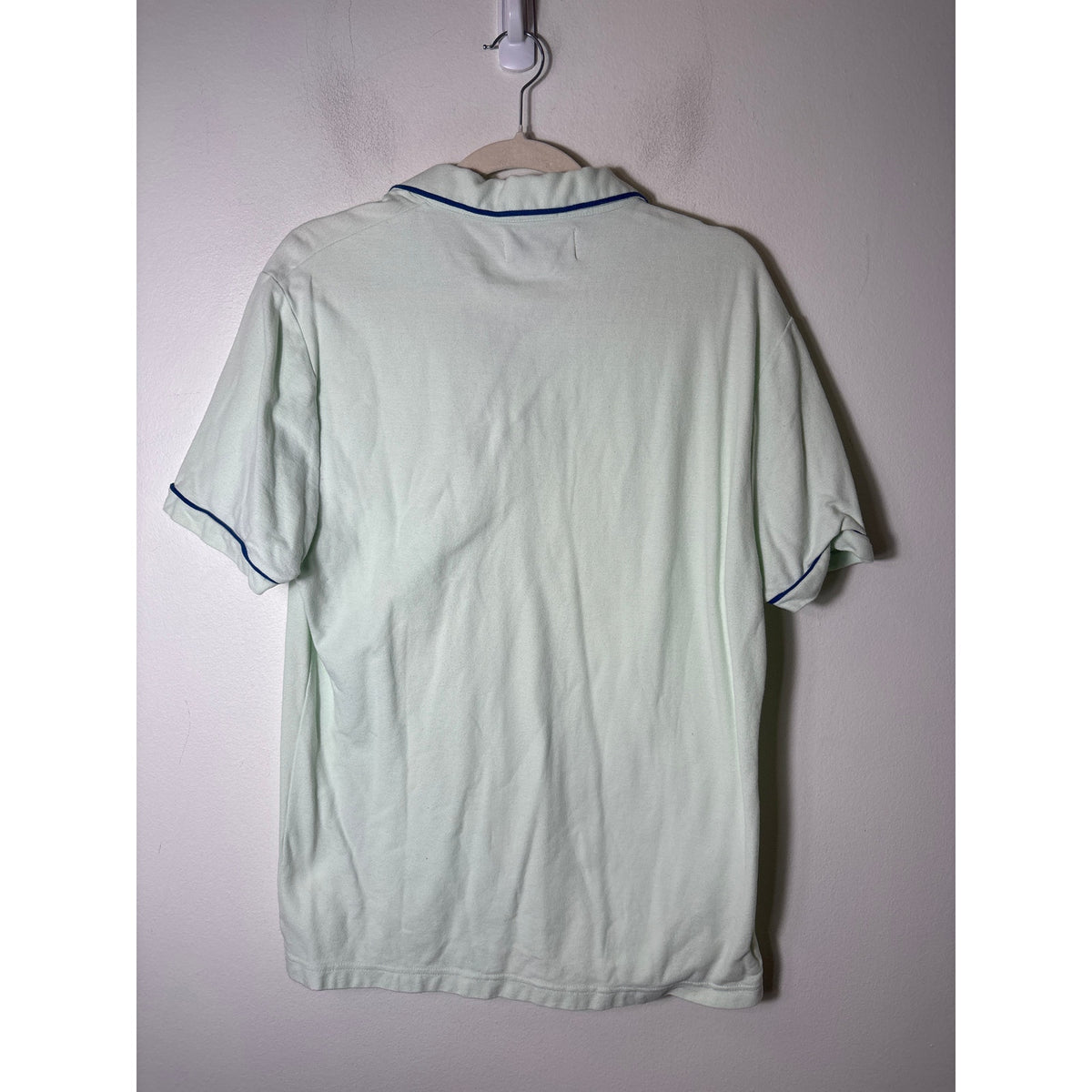 Mens Penguin Heritage Slim Fit Green W Navy Trim Polo sz L