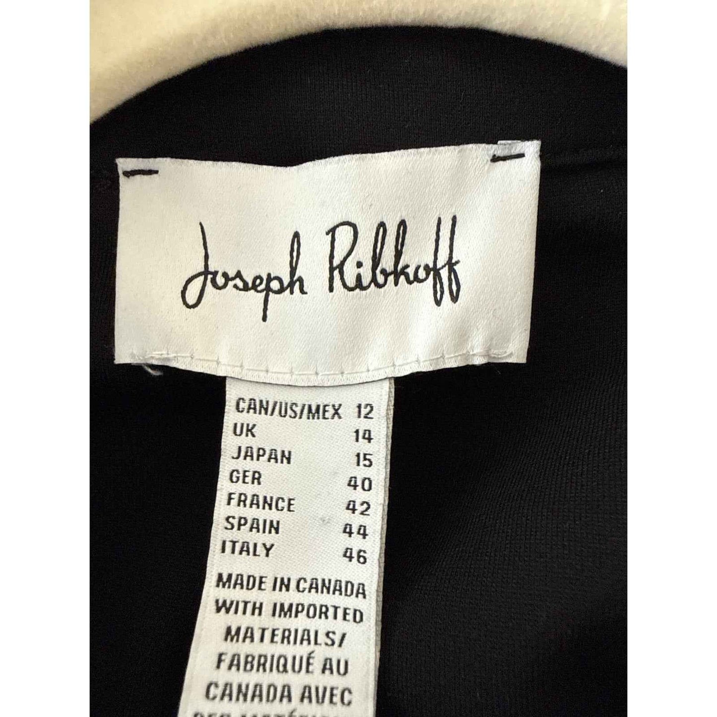 Joseph Ribkoff Black 3/4 Sleeve Open Front Car Coat Sz 12