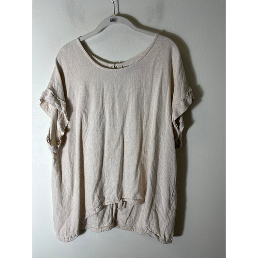 Fabrik Beige Linen Boxy Top Sz L