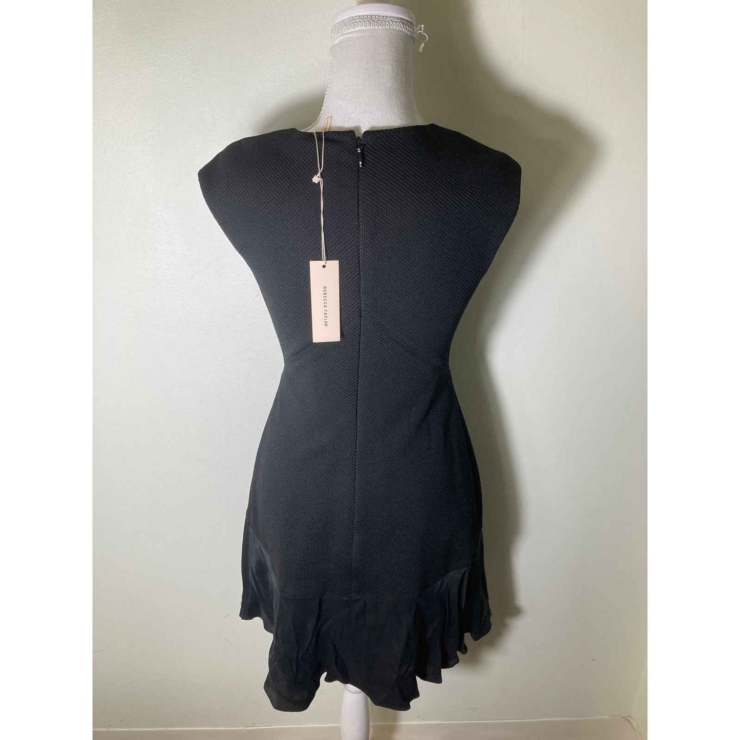 NWT Rebecca Taylor "Stacey Dress" Black Sleeveless Sheath Cocktail Dress Sz 2