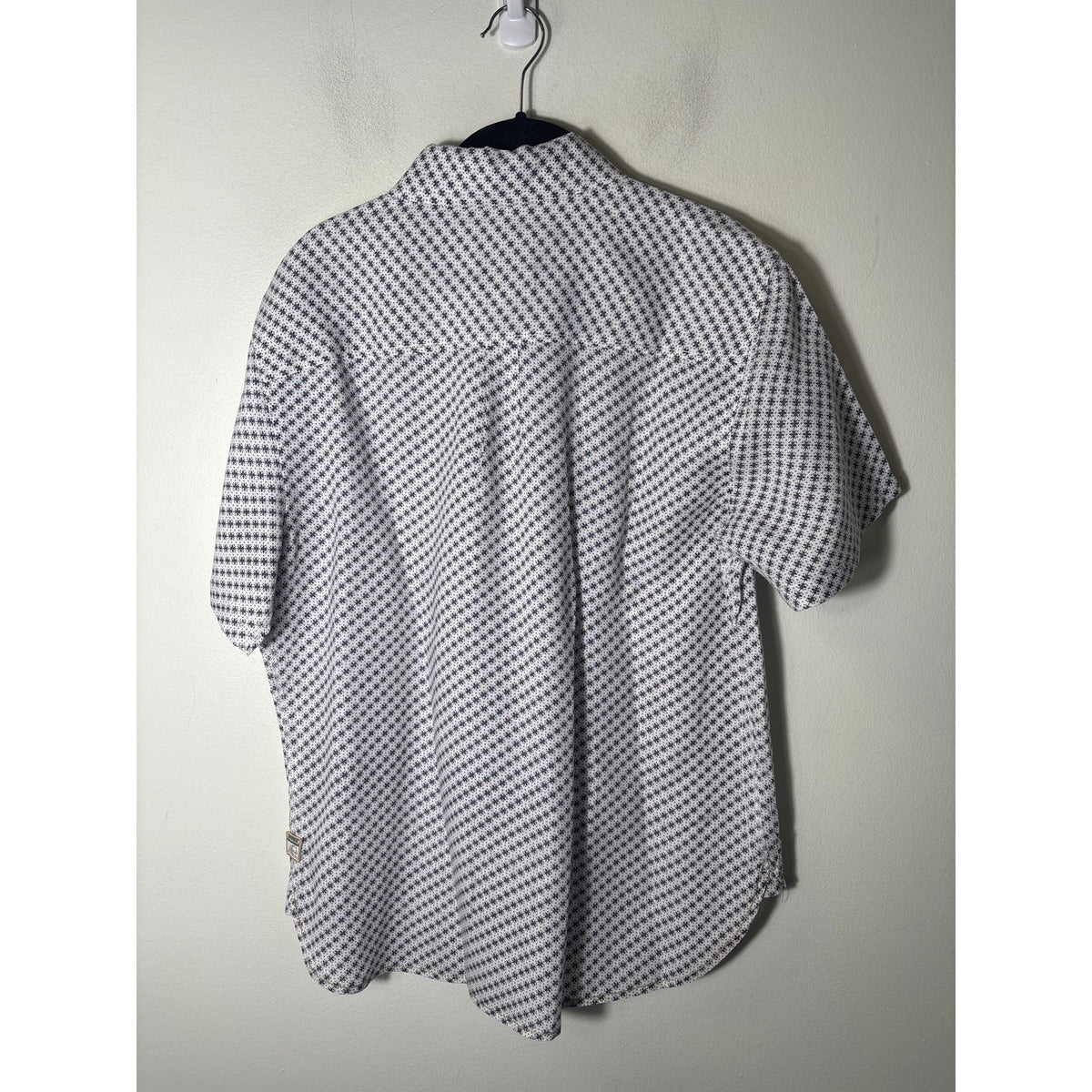 Men's Surfside White with Brown Pattern Linen Shirt Sz M