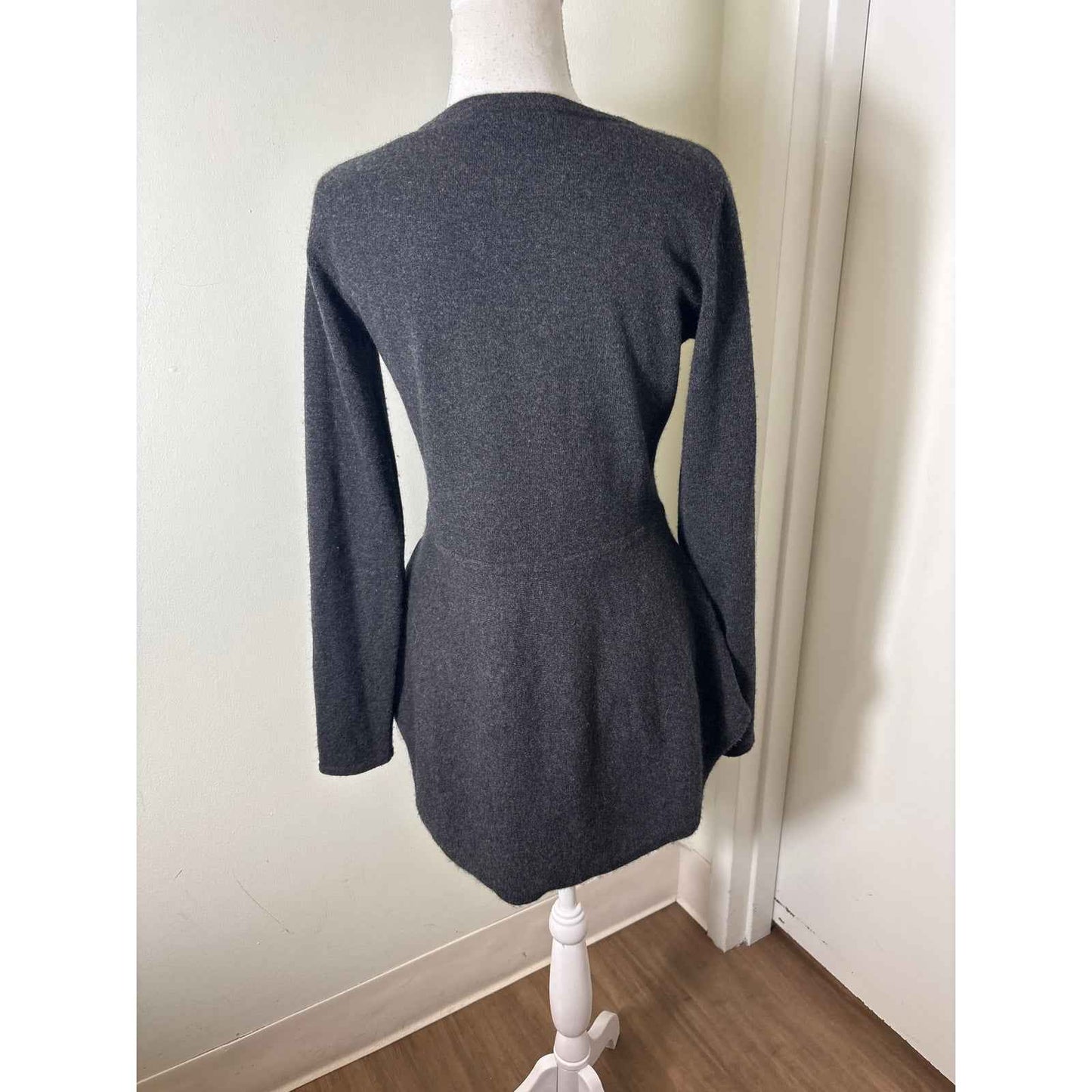 Autumn Cashmere Gray High Low Peplem Sweater Sz S