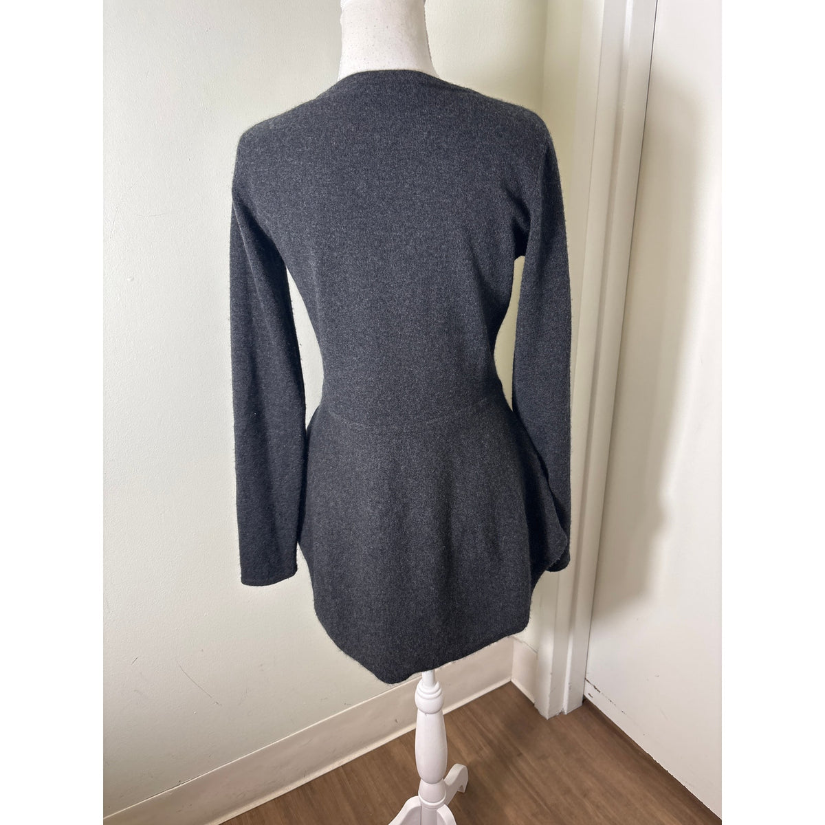 Autumn Cashmere Gray High Low Peplem Sweater Sz S