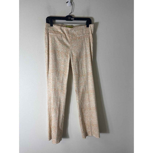 Sigrid Olsen Off white&tan Print Pants Sz 4