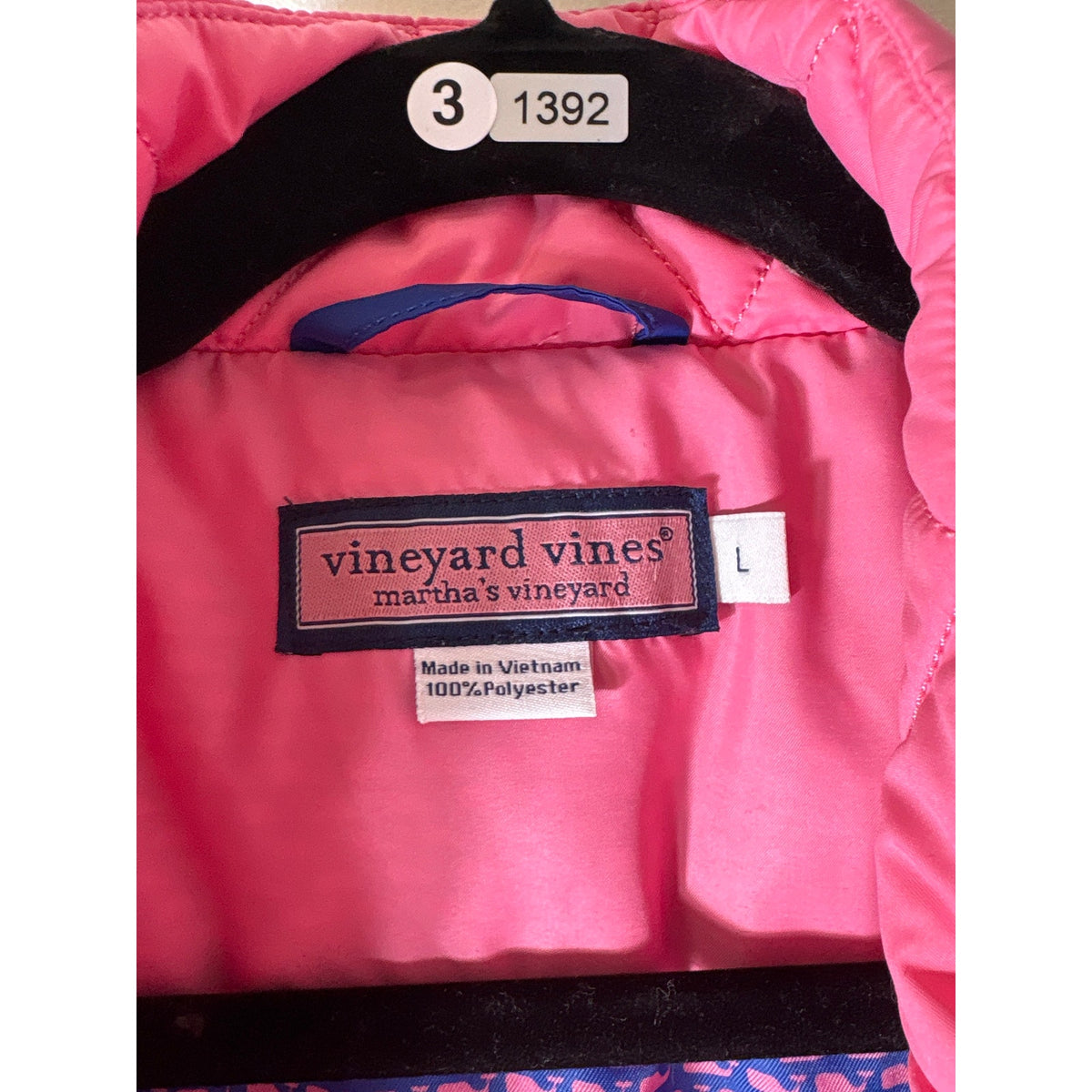 Vineyard Vines Pink Puffy Vest Sz L