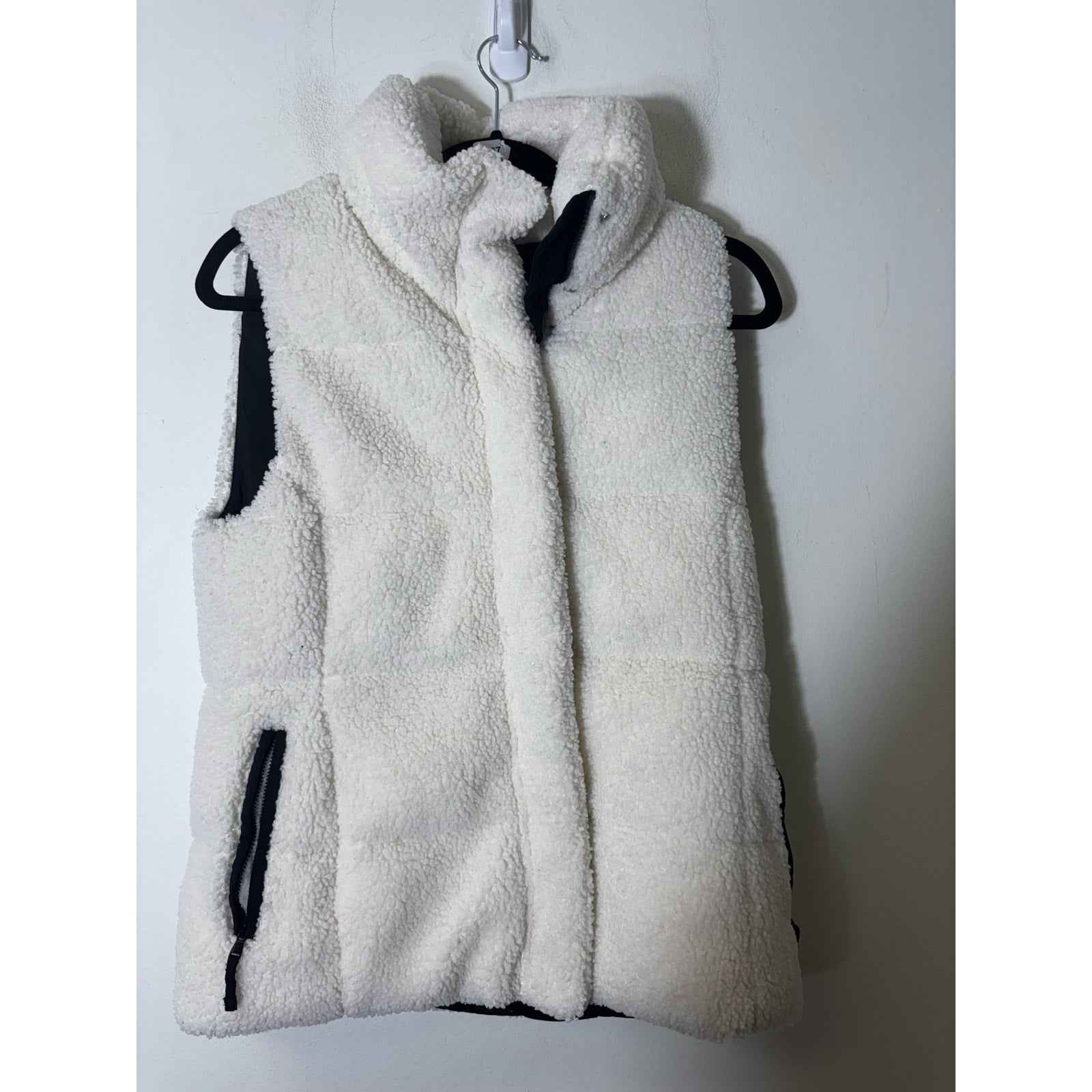 Talbots White Fleece Vest Sz XS