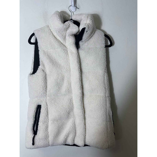 Talbots White Fleece Vest Sz XS