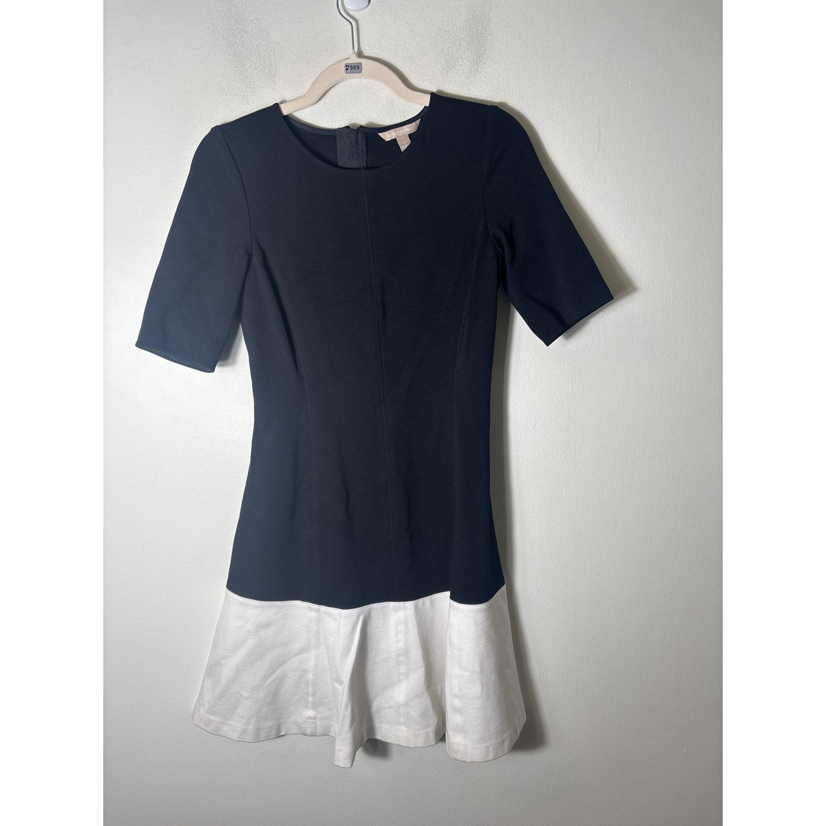 Banana Repubic Black White Colorblock Short Sleeve A-Line Dress Sz 2
