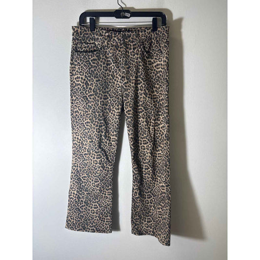 Joe's Brown Cheetah Print "The Callie" High Rise Cropped Boot Sz 29