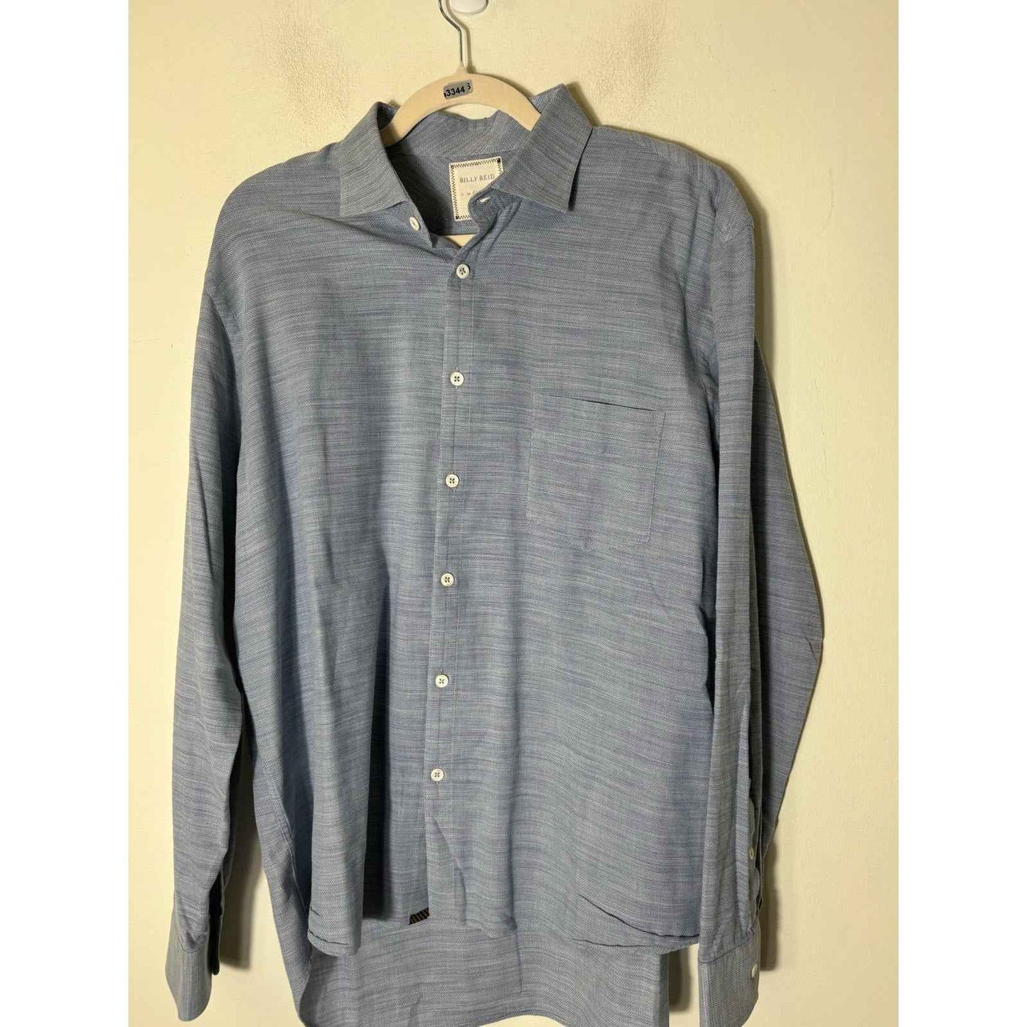 Men's Billy Reid Light Blue Long Sleeve Cotton Button Down Shirt Sz L