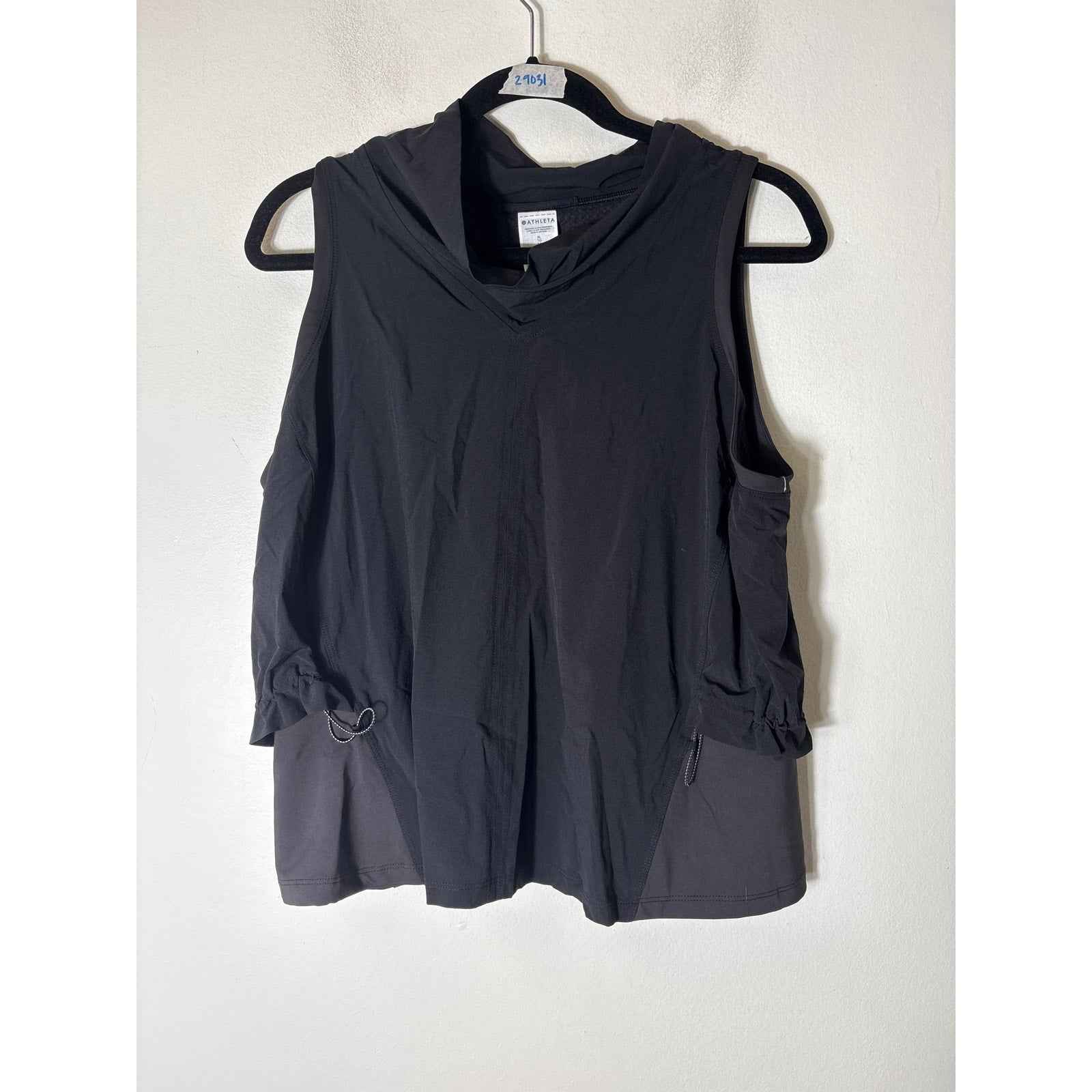 NWT Athleta Black Sleeveless Athletic Top with Side Cut Outs Sz XL