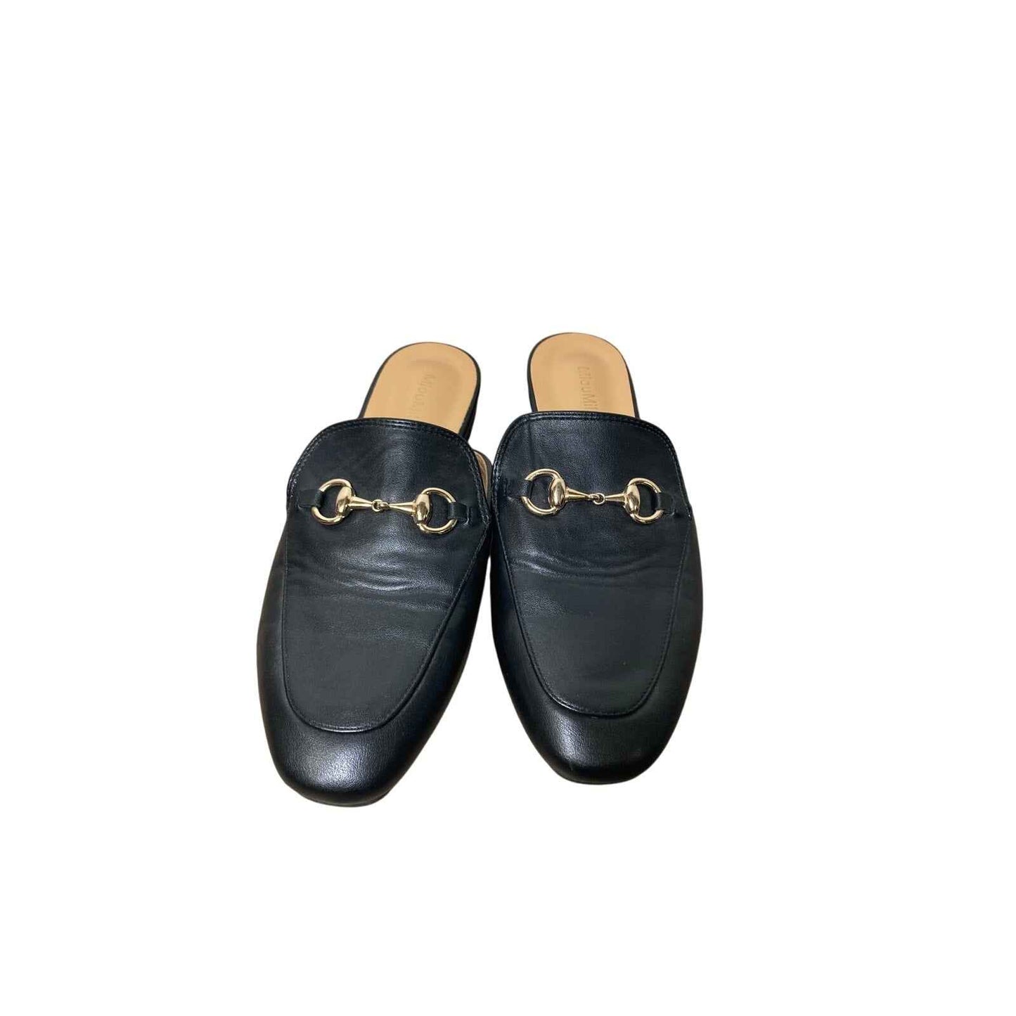 Miou Miliaia Black With Gold Horse Bit Slip On Shoes Sz 39 (8)
