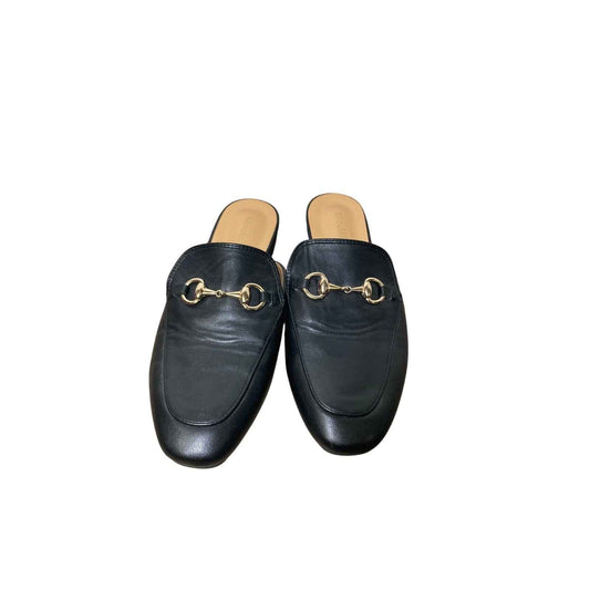 Miou Miliaia Black With Gold Horse Bit Slip On Shoes Sz 39 (8)