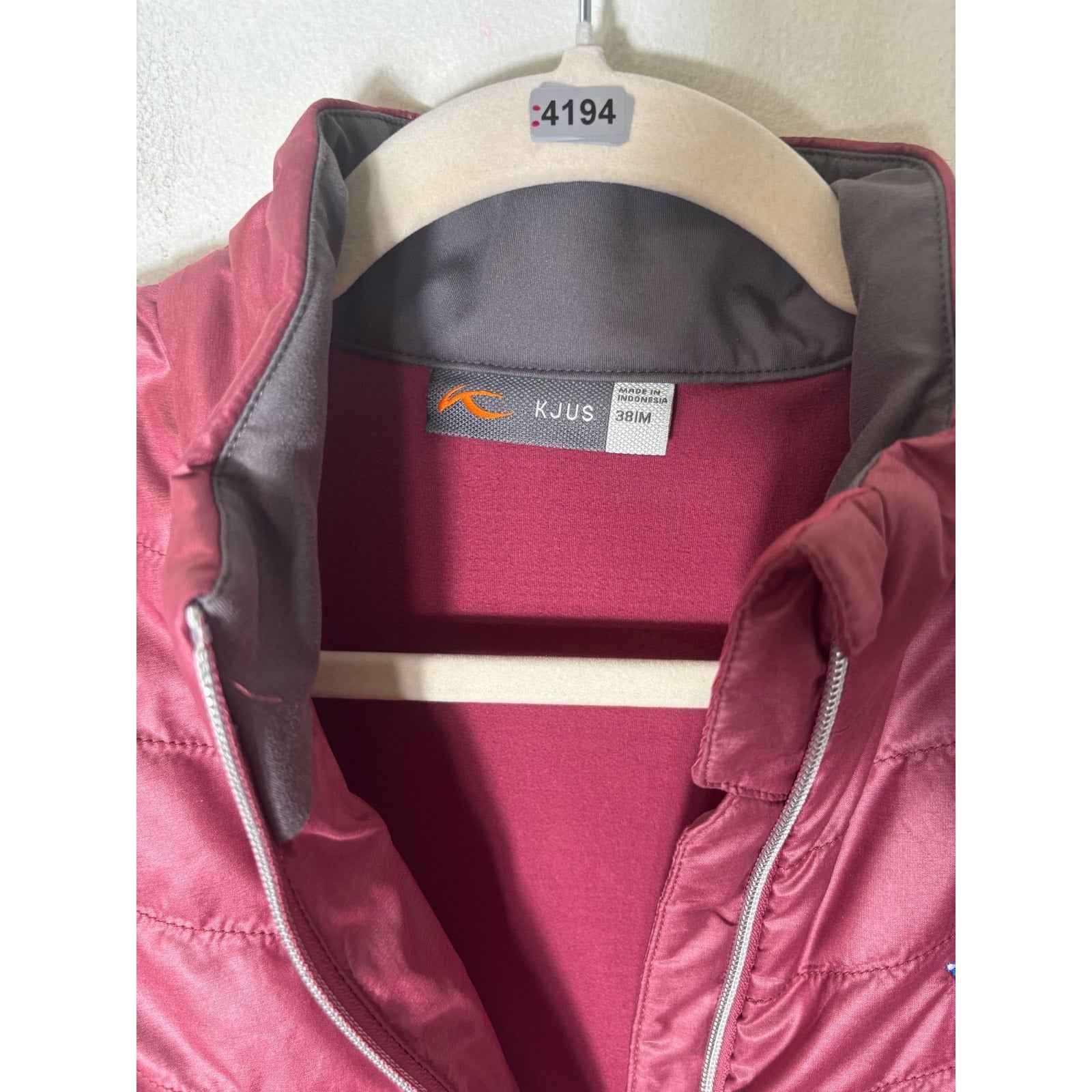KJUS Maroon Long Sleeve Mixed Media Golf Jacket Sz M