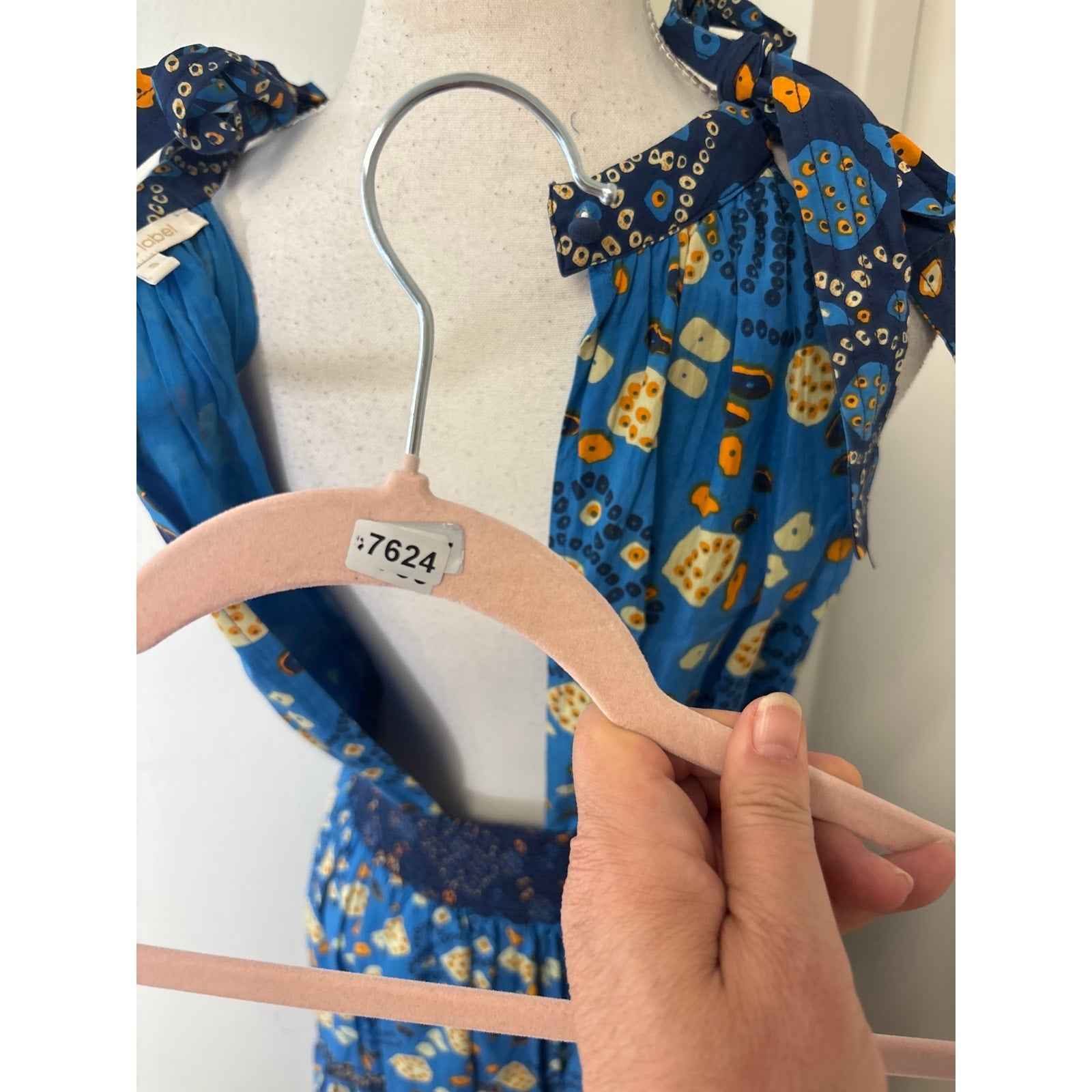 Love The Label Blue TIe Shoulder Maxi Dress Sz S
