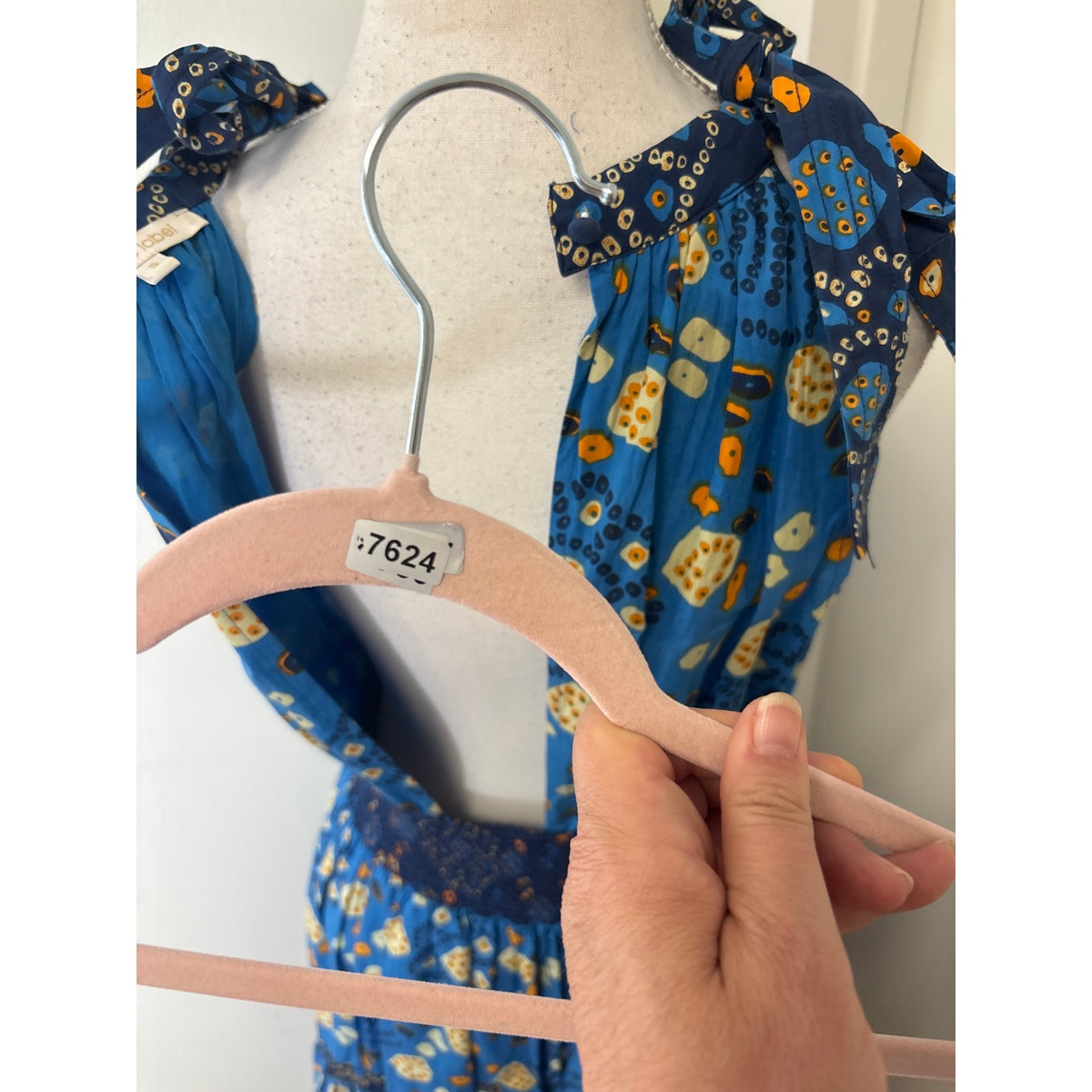 Love The Label Blue TIe Shoulder Maxi Dress Sz S