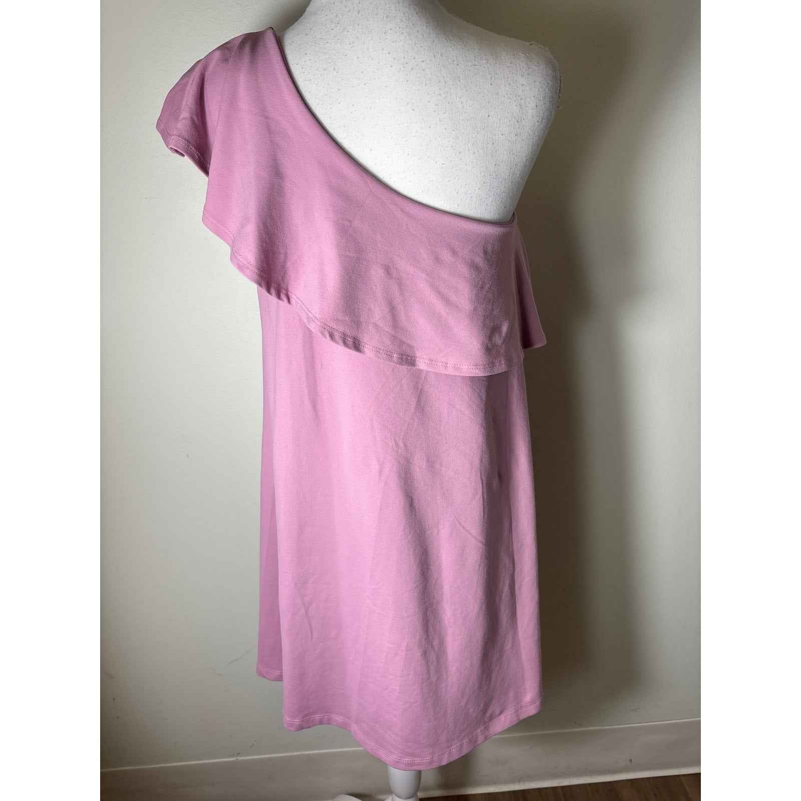Susana Monoco Pinkish Purple One Shoulder Ruffle Mini Dress Sz S