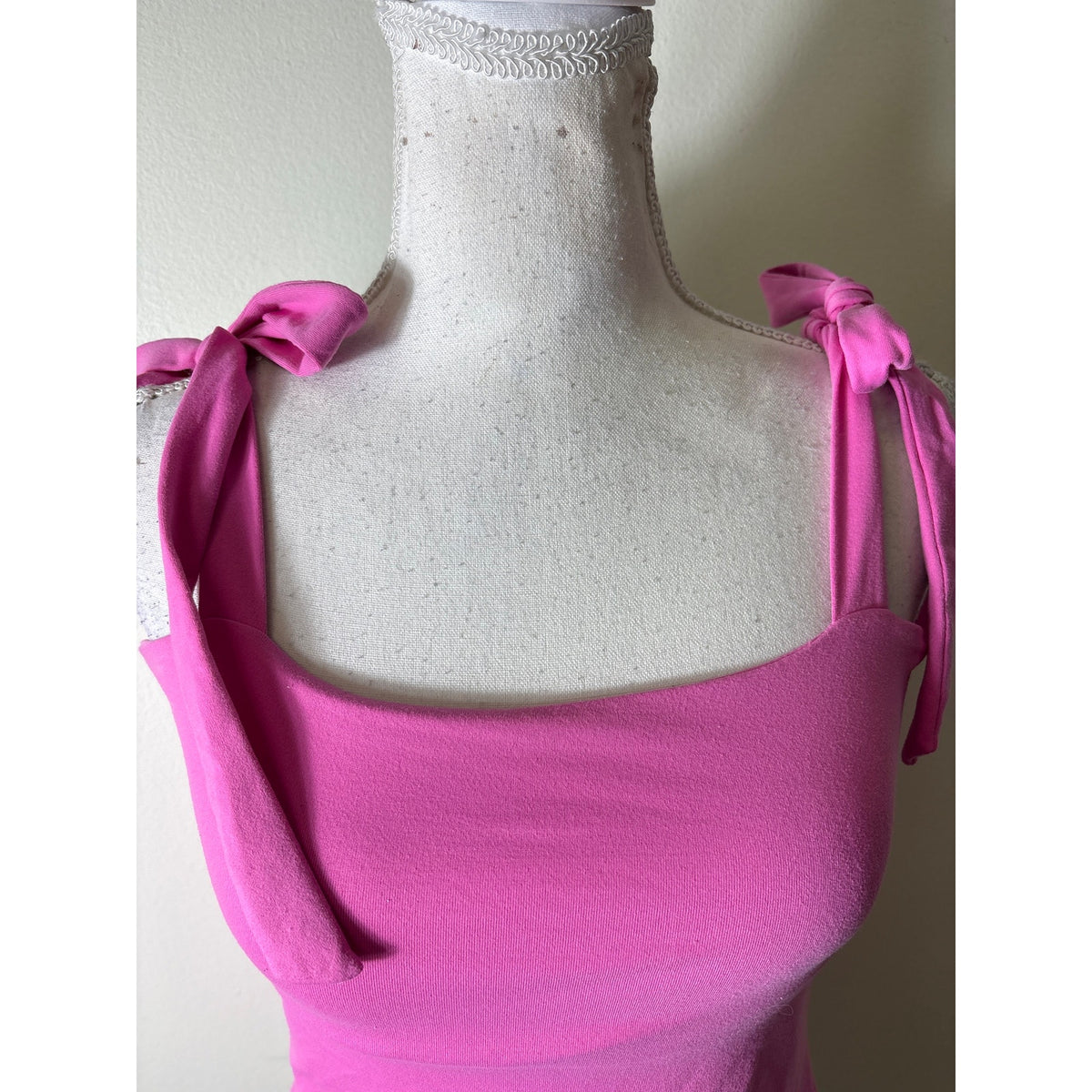 Susana Monaco Pink Shoulder Tie Top Sz S