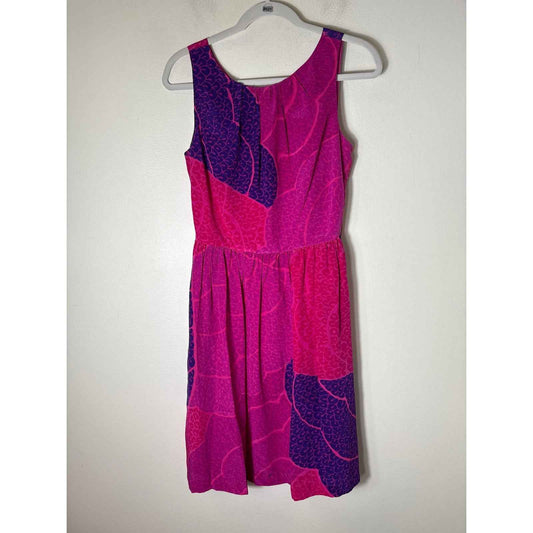 Trina Turk Hot Pink Purple Sleeveless Silk Knee Length Dress Sz 6