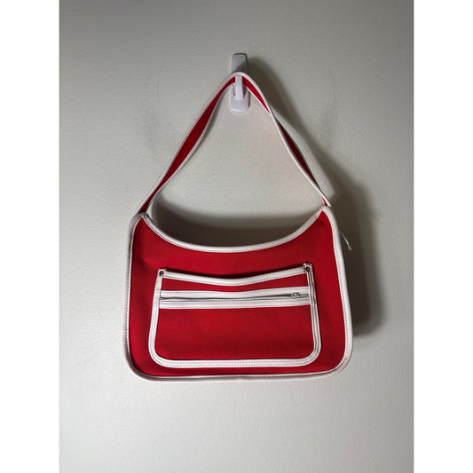 Victoria USA Red Canvas Vintage Shoulder Bag