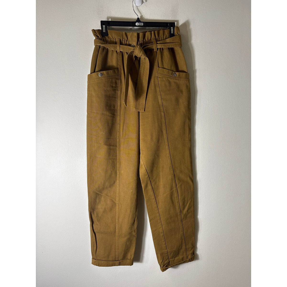 Sea New York Yellowish Brown Paper Bag Cotton Pants Sz 8