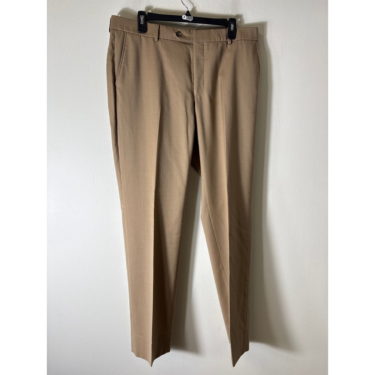 Mens Ballin Khaki Super 120s Wool Dress Pants Sz 35