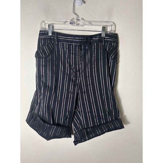 Elliott Lauren Black and Silver Stripe Shorts Sz 12