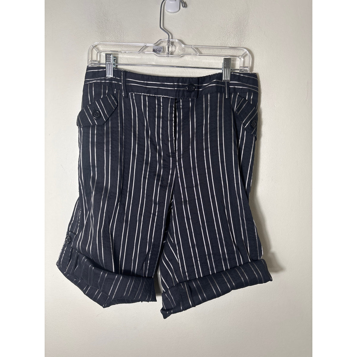 Elliott Lauren Black and Silver Stripe Shorts Sz 12