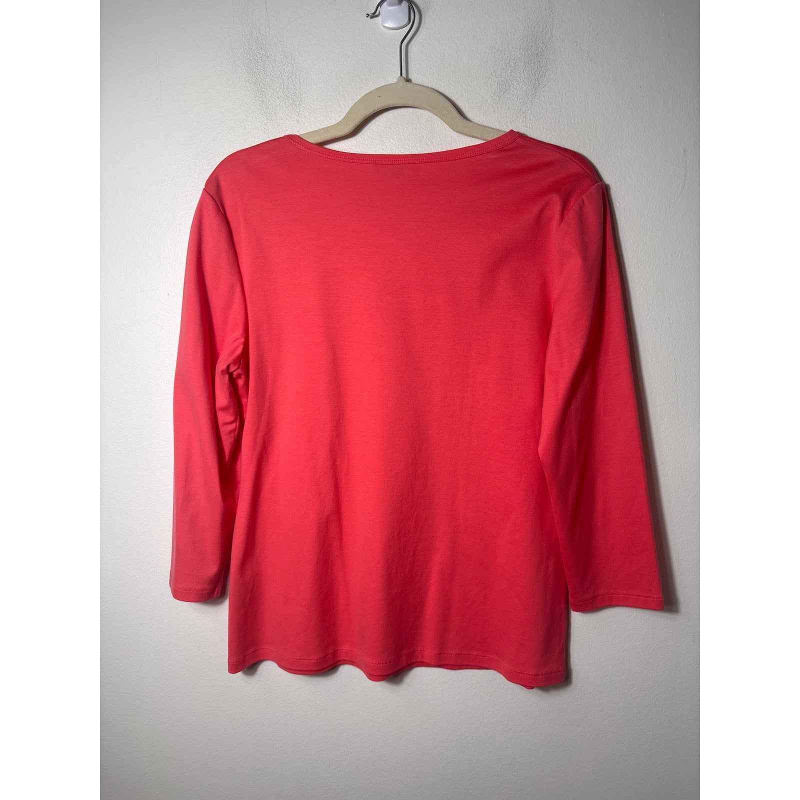 Lafayette 148 Pinkish Orange Long Sleeve Shirt Sz L