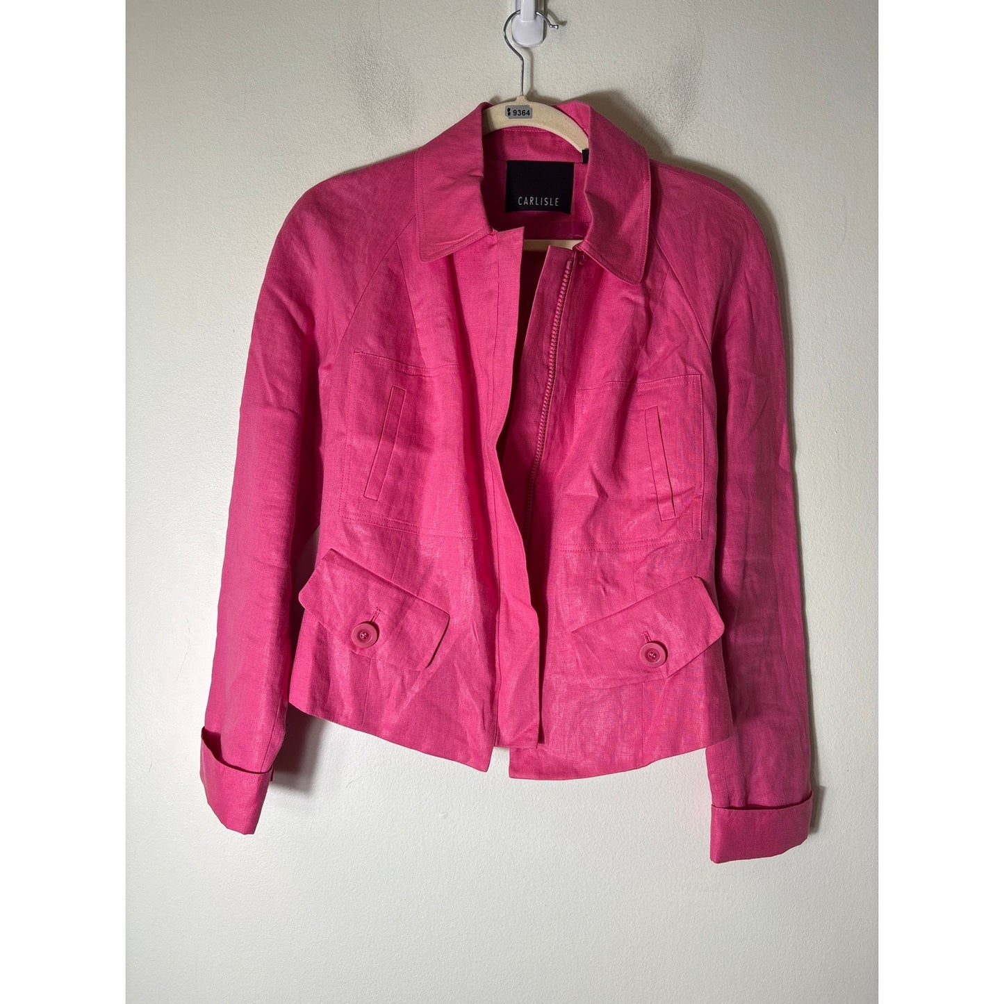 Carlisle Hot Pink Linen Jacket Sz 4